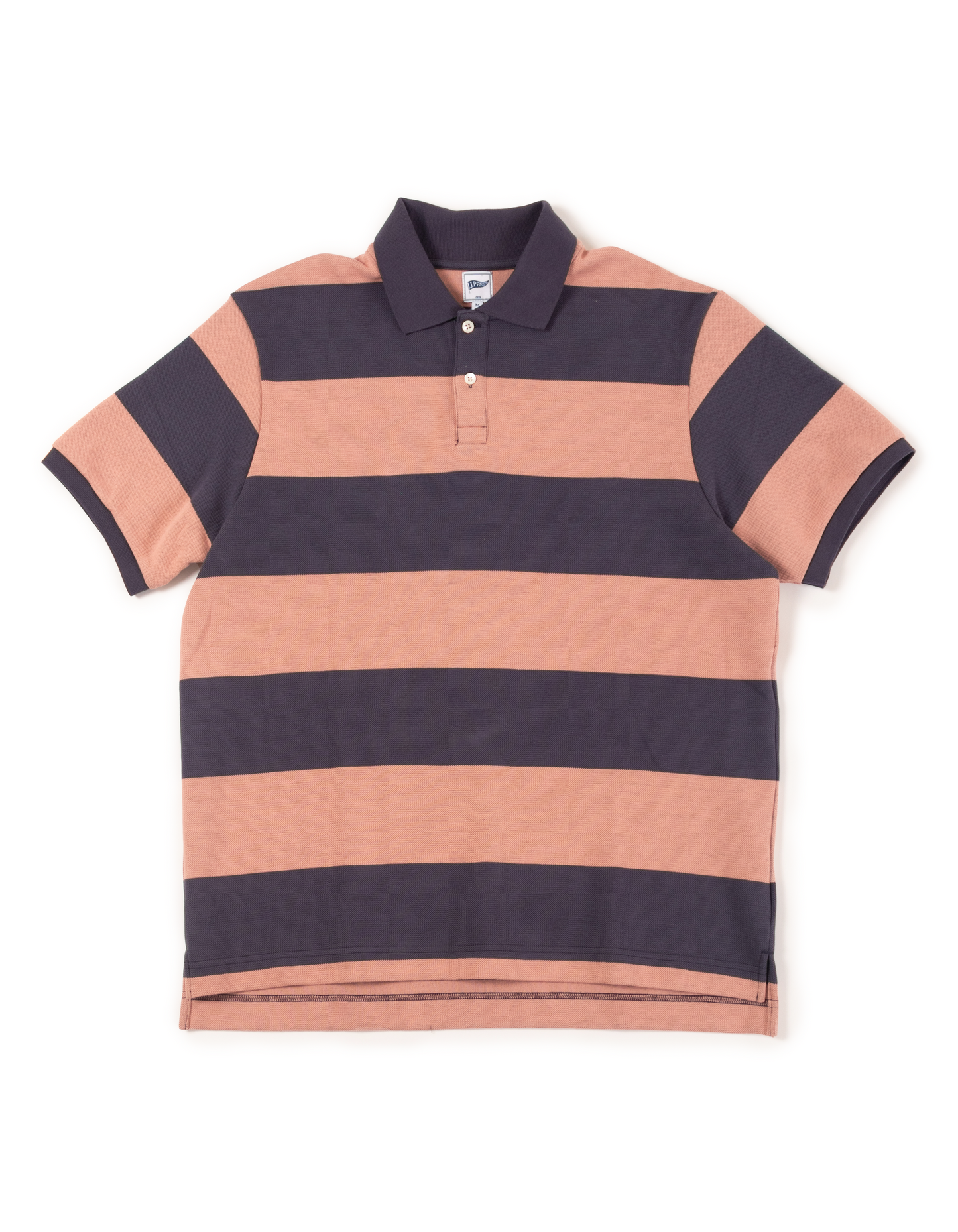 RELAXED FIT WIDE STRIPE POLO - NAVY/PINK