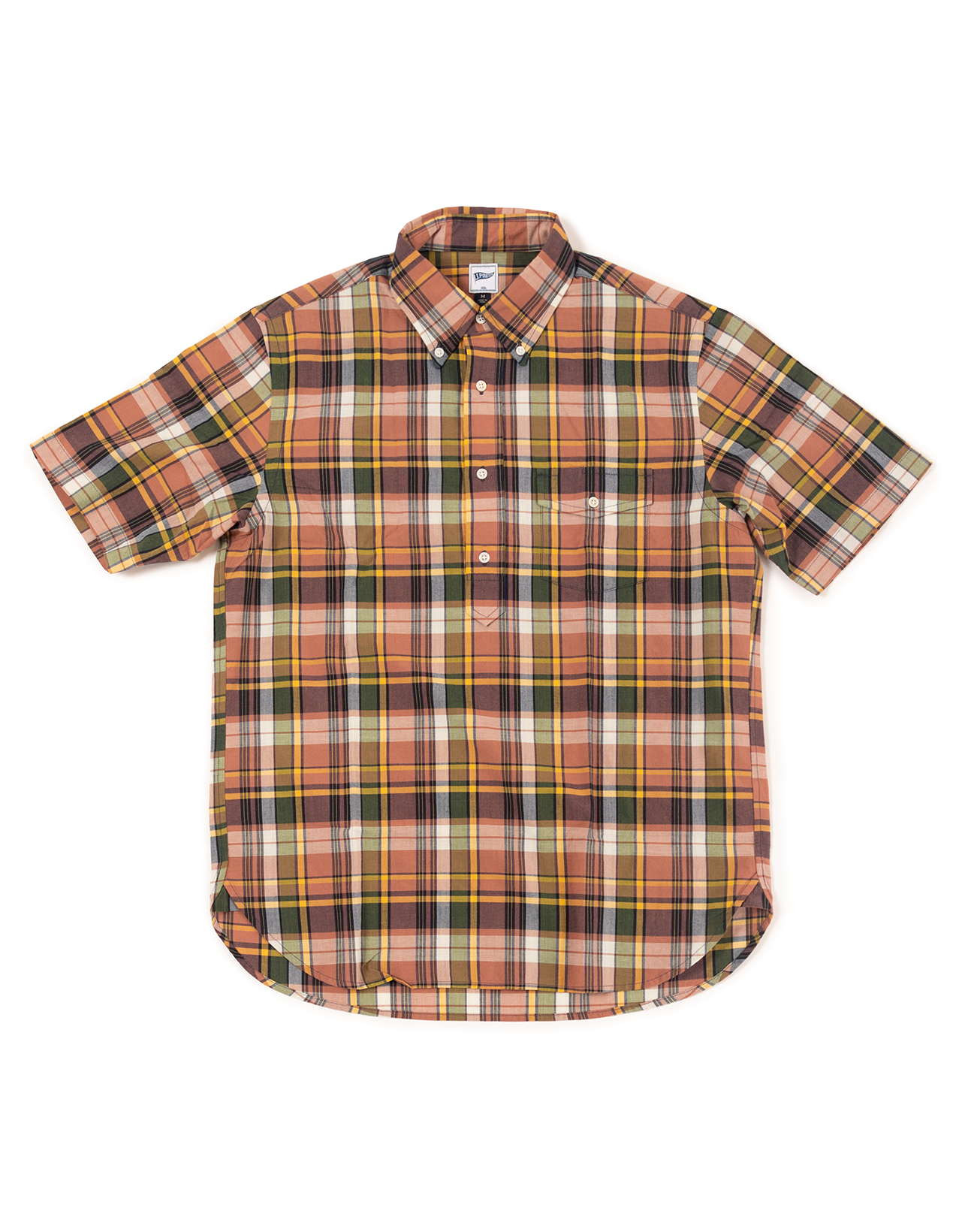 MADRAS POPOVER - BROWN/GREEN/YELLOW
