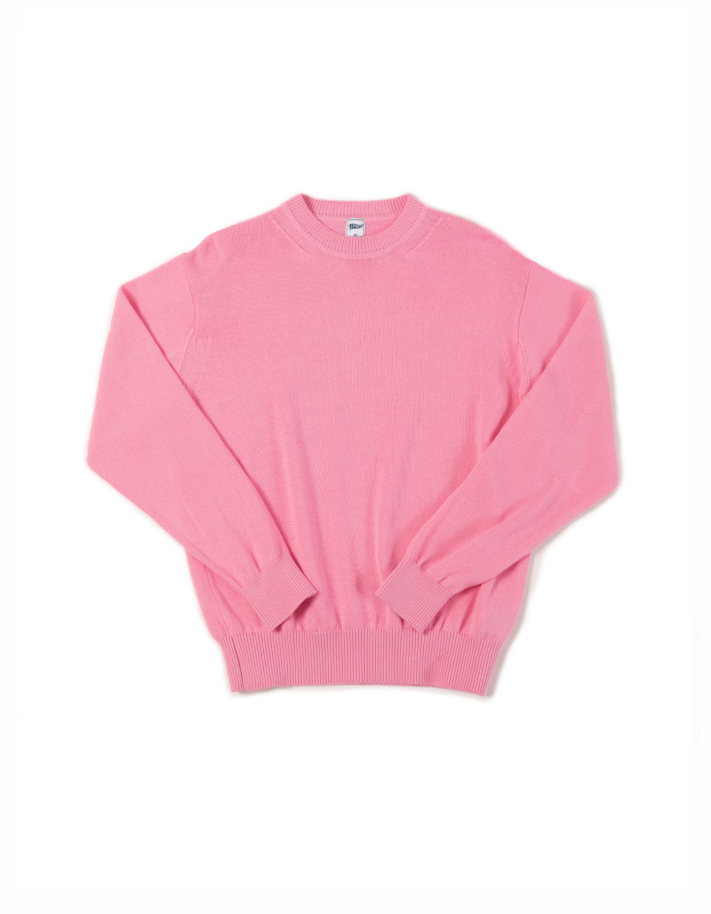 SOLID COTTON CREW NECK SWEATER - PINK