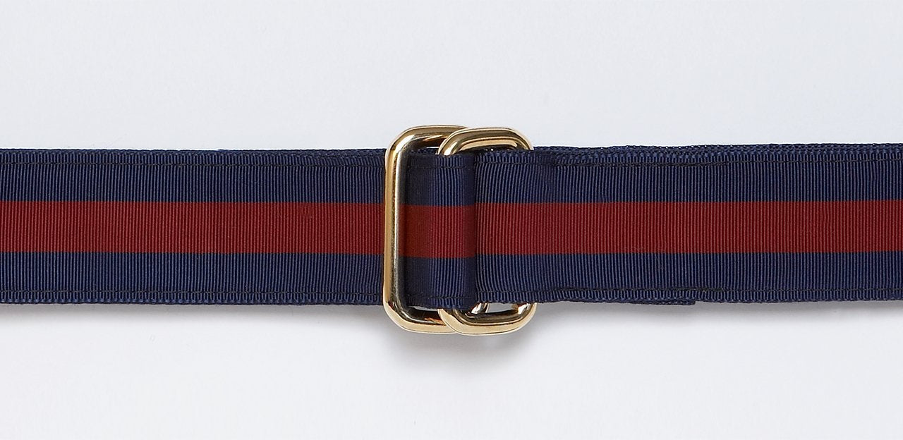 Ribbon Belt Wine/Navy