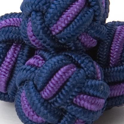 Silk Knots Round Navy Purple