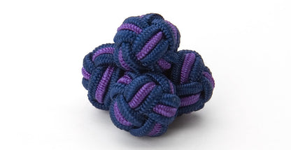 Silk Knots Round Navy Purple