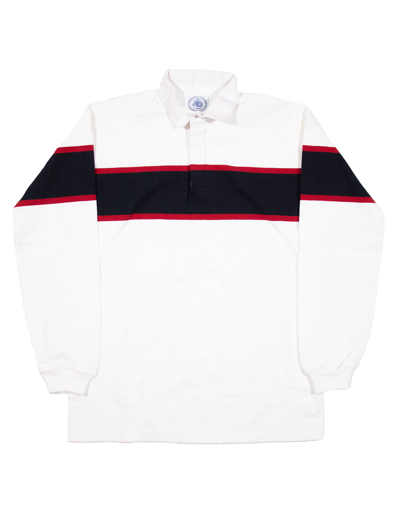 STRIPED RUGBY SHIRT - WHITE/RED/NAVY