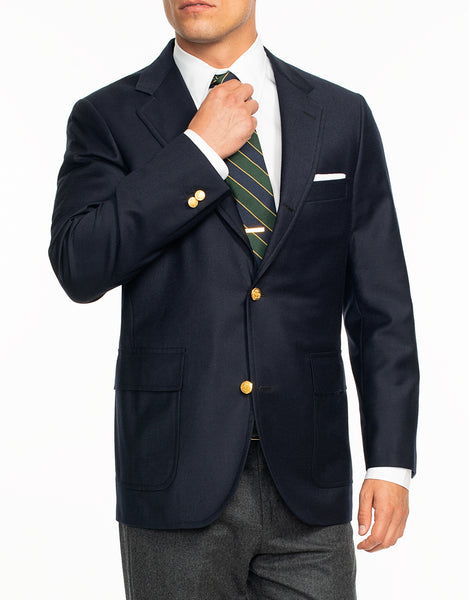 Navy Wool 3-Button Sack Doeskin Blazer | Mens Dress Clothes - J. Press