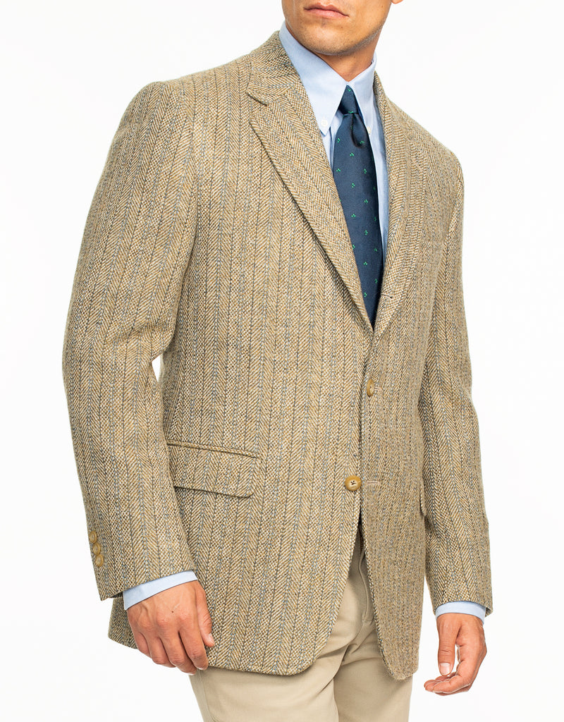 MAGEE BEIGE WITH BLUE STRIPE SPORT COAT