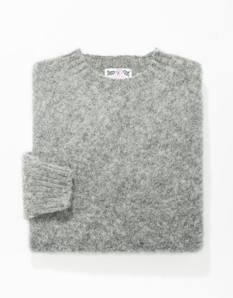 Shaggy Dog Sweater Mid Grey - Slim Fit| Men's Shaggy Dog Sweater
