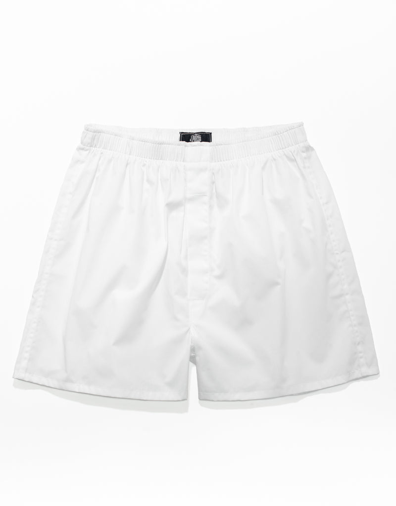 WHITE BROADCLOTH BOXERS