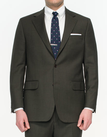 CHARCOAL BROWN NAILHEAD SUIT - CLASSIC FIT
